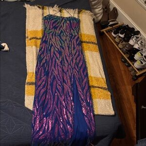 Mermaid colored dress sequins